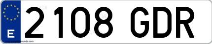 Ejemplo de matrícula española 2108 GDR