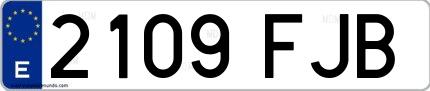 Ejemplo de matrícula española 2109 FJB