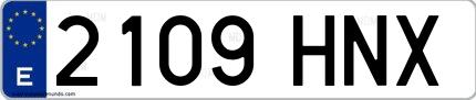 Ejemplo de matrícula española 2109 HNX