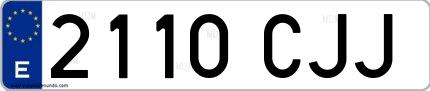 Ejemplo de matrícula española 2110 CJJ