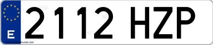 Ejemplo de matrícula española 2112 HZP