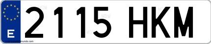 Ejemplo de matrícula española 2115 HKM