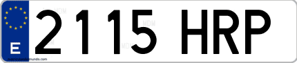 Ejemplo de matrícula de coche ordinaria 2115 HRP
