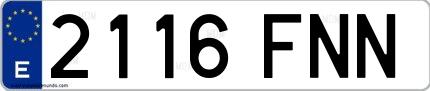 Ejemplo de matrícula española 2116 FNN