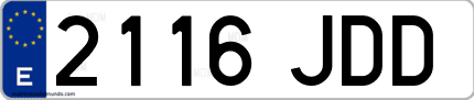 Ejemplo de matrícula de coche ordinaria 2116 JDD