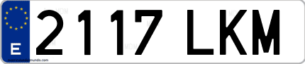 Ejemplo de matrícula de coche ordinaria 2117 LKM