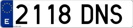 Ejemplo de matrícula española 2118 DNS