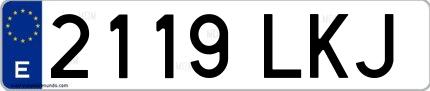 Ejemplo de matrícula española 2119 LKJ