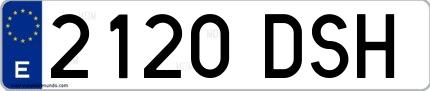 Ejemplo de matrícula española 2120 DSH