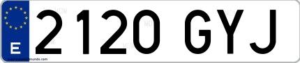 Ejemplo de matrícula española 2120 GYJ