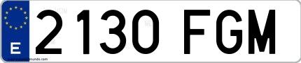 Ejemplo de matrícula española 2130 FGM