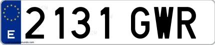 Ejemplo de matrícula española 2131 GWR