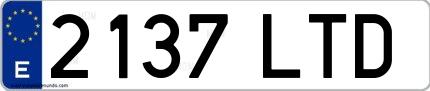 Ejemplo de matrícula española 2137 LTD