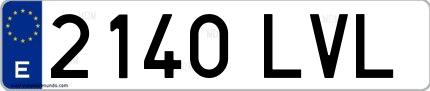Ejemplo de matrícula española 2140 LVL