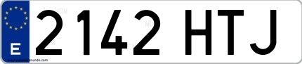 Ejemplo de matrícula española 2142 HTJ
