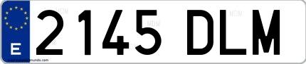 Ejemplo de matrícula española 2145 DLM