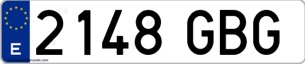 Ejemplo de matrícula de coche ordinaria 2148 GBG