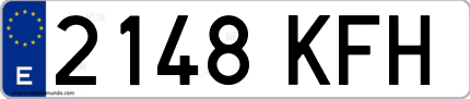 Ejemplo de matrícula de coche ordinaria 2148 KFH