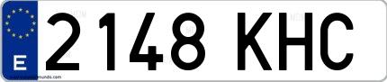 Ejemplo de matrícula española 2148 KHC