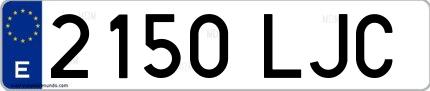 Ejemplo de matrícula española 2150 LJC