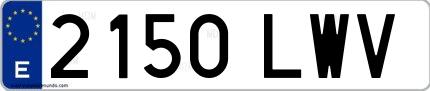 Ejemplo de matrícula española 2150 LWV