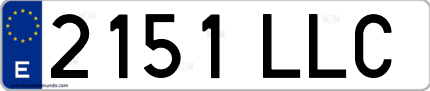 Ejemplo de matrícula de coche ordinaria 2151 LLC
