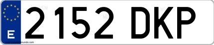 Ejemplo de matrícula española 2152 DKP