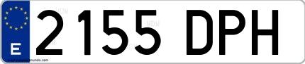 Ejemplo de matrícula española 2155 DPH