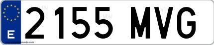 Ejemplo de matrícula española 2155 MVG