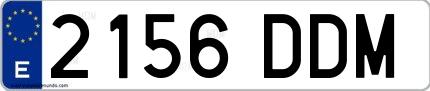 Ejemplo de matrícula española 2156 DDM