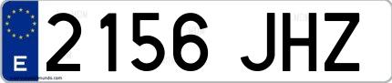 Ejemplo de matrícula española 2156 JHZ