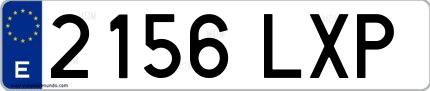 Ejemplo de matrícula española 2156 LXP