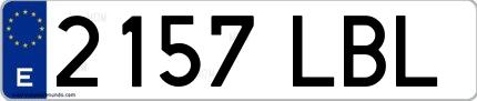 Ejemplo de matrícula española 2157 LBL