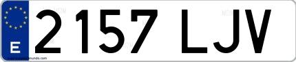 Ejemplo de matrícula española 2157 LJV