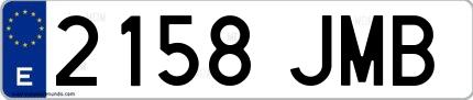 Ejemplo de matrícula española 2158 JMB