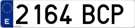 Ejemplo de matrícula española 2164 BCP