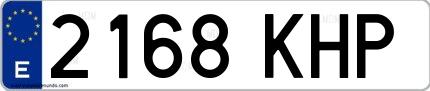 Ejemplo de matrícula española 2168 KHP