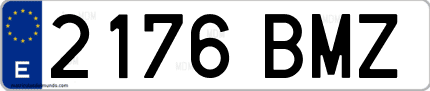 Ejemplo de matrícula de coche ordinaria 2176 BMZ