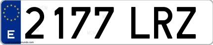 Ejemplo de matrícula española 2177 LRZ