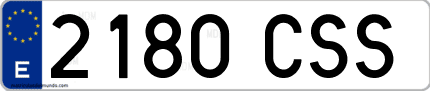Ejemplo de matrícula de coche ordinaria 2180 CSS