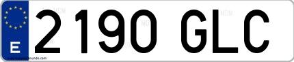 Ejemplo de matrícula española 2190 GLC