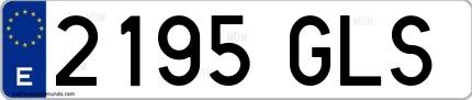 Ejemplo de matrícula española 2195 GLS