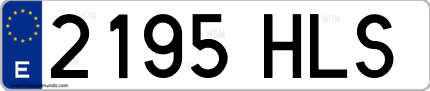 Ejemplo de matrícula de coche ordinaria 2195 HLS