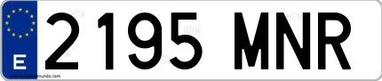 Ejemplo de matrícula española 2195 MNR