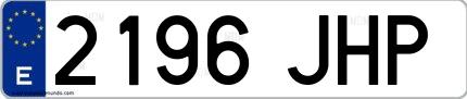 Ejemplo de matrícula española 2196 JHP