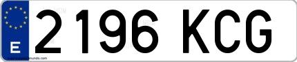 Ejemplo de matrícula española 2196 KCG
