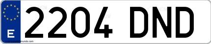 Ejemplo de matrícula española 2204 DND