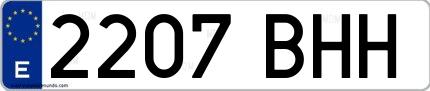 Ejemplo de matrícula española 2207 BHH