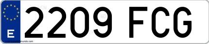 Ejemplo de matrícula española 2209 FCG