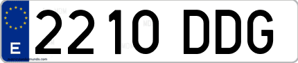Ejemplo de matrícula de coche ordinaria 2210 DDG